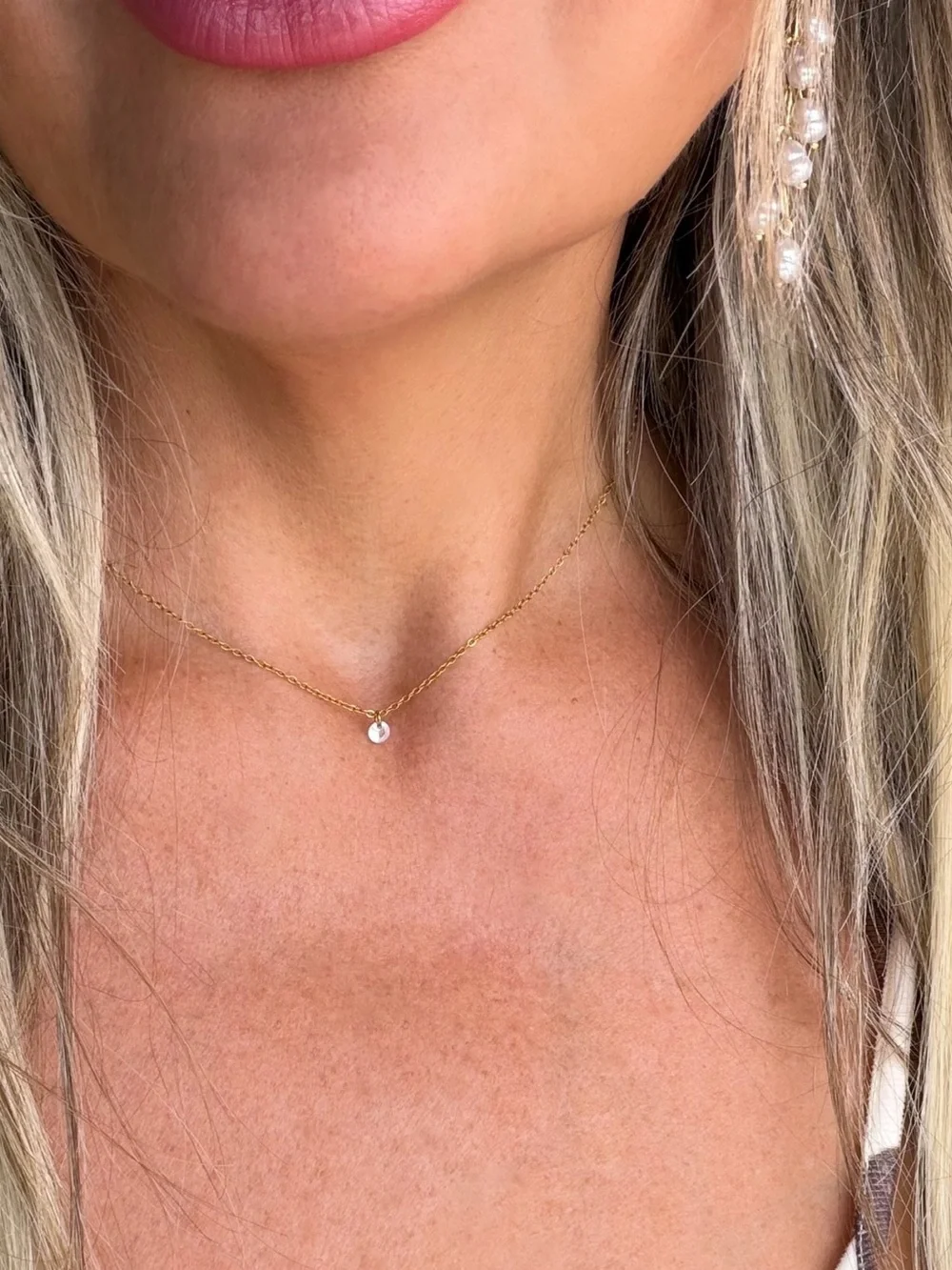 Stainless Steel Dainty Diamond Necklace